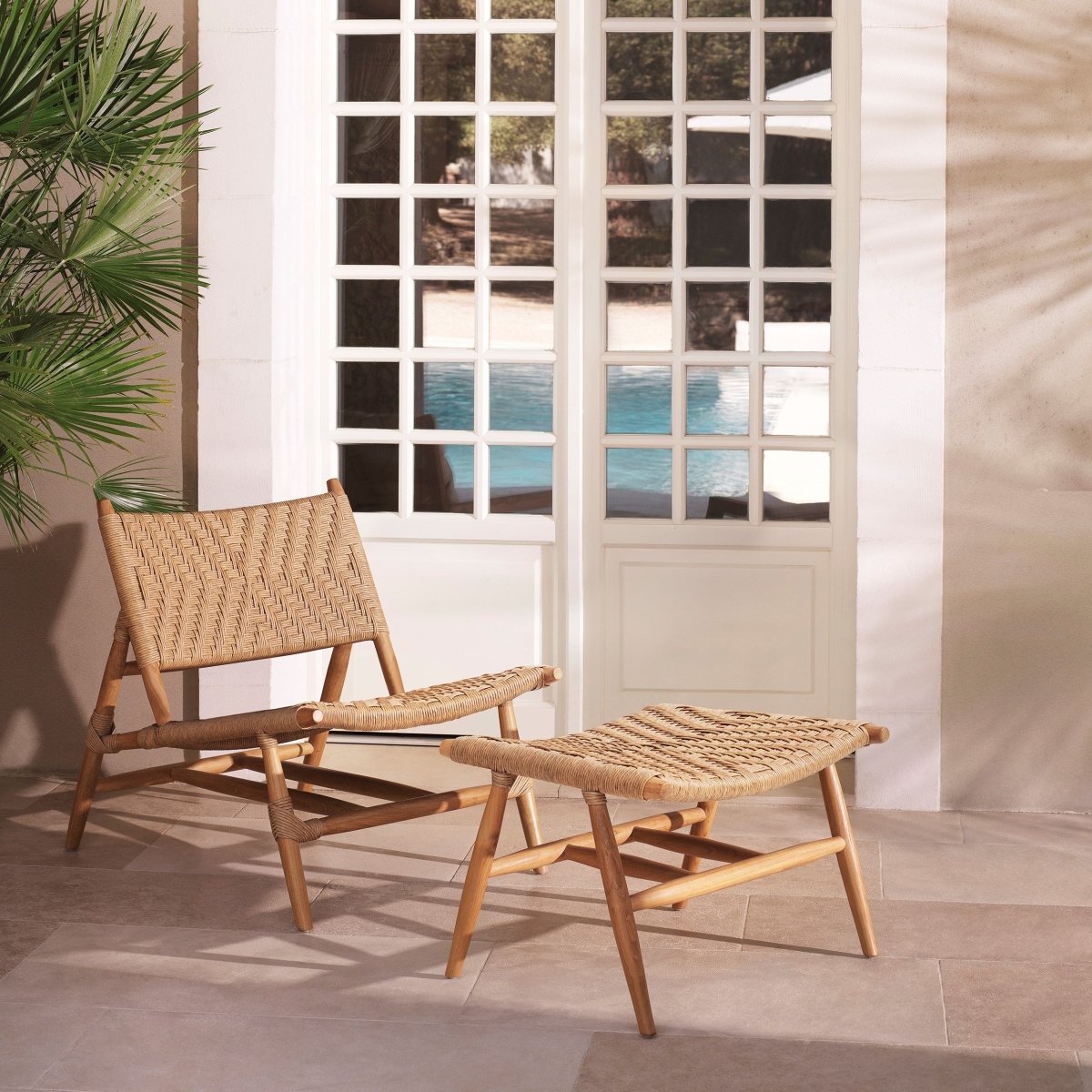 Eichholtz Outdoor Sessel und Hocker Laroc Eichholtz 117381